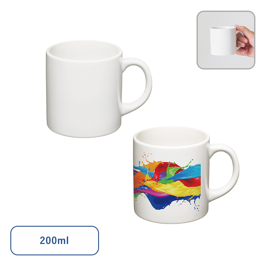 陶器マグカップ　ストレート(S)　ホワイト　200ml