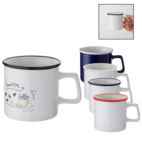 陶器マグカップ　ストレート　ラウンドリップ　270ml