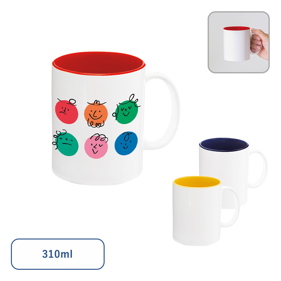 陶器マグカップ　ストレート　バイカラー　310ml